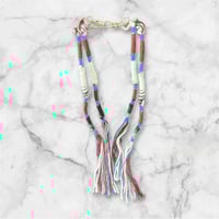 Image 3 of White/Black & Burgundy TzitTzits 