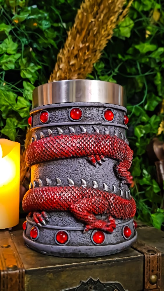 πThe Armored Kingdom Crimson Red Wrapped Dragon Mug