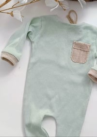 Image 2 of Newborn boys romper Nick | celadon green