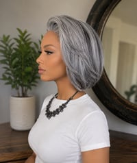 Image 4 of JEAN | STRAIGHT SALT AND PEPPER PLATINUM LACE FRONT WIG