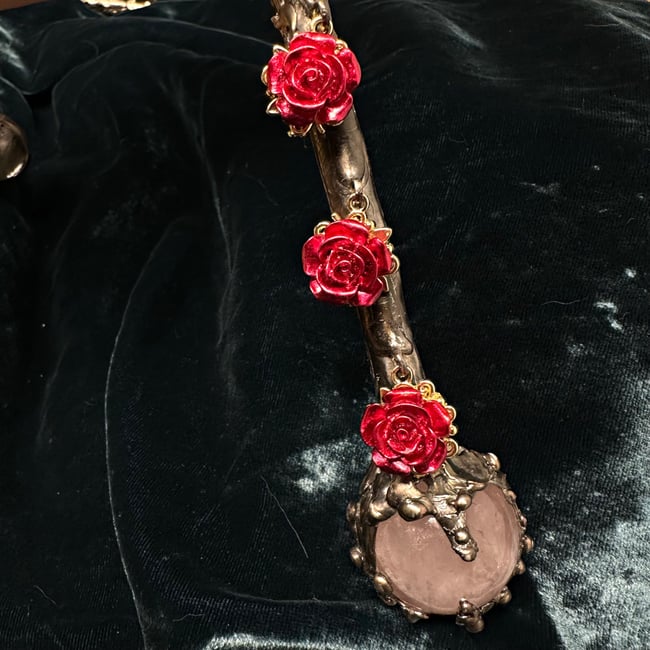 Metal Henge Witch Wand: The Keeper of the Roses 