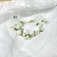 Image 3 of Floral Threaded Adjustable Bracelet