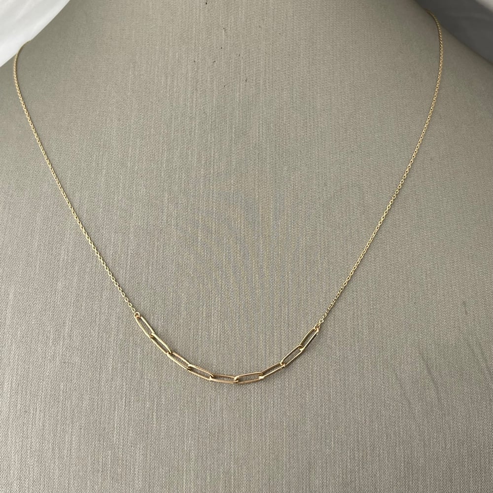 Image of 14k gold “delicacy” semi cable link necklace 