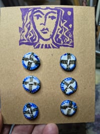 Image 3 of Cross Pattern Buttons set of 6  1.4cm diameter 