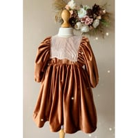 Copper and lace smock dress