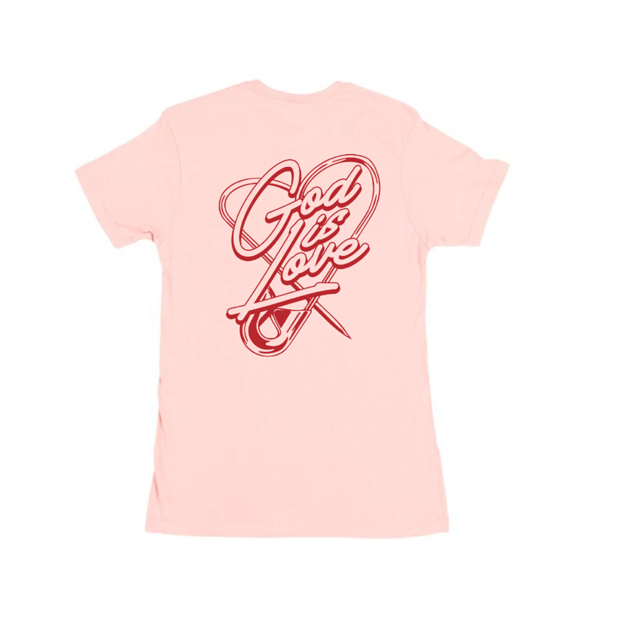 Image of God is love t-shirt pink