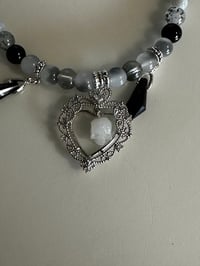 Image 6 of Black, White and Silver Skull Tumbler Bracelet Stack