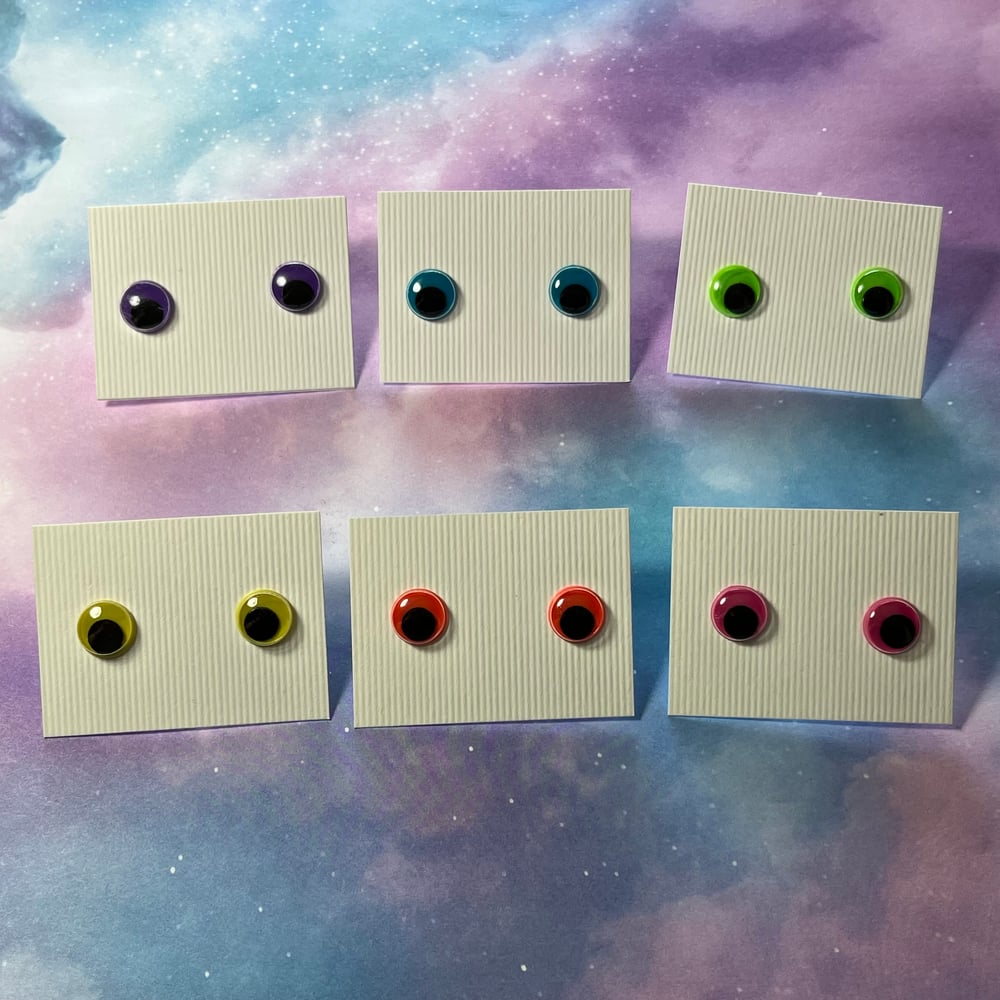 Image of Neon Googly Wiggle Eye Studs