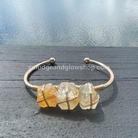 Image 19 of Raw Crystal Cuff Bangle Bracelets 