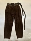 1970s Italian leather and suede wrap waist trousers