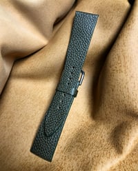 Image 2 of Dark Sage & Taupe Grained Calfskin Watch Strap