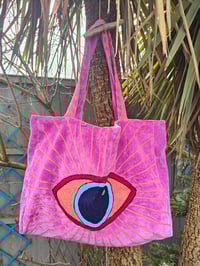 Image 1 of Wanderlust - Velvet oversized tote bag HOT PINK