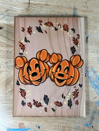 RTS Wood Art- Personalized Pumpkin Patch Pals Couple 2