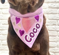 Image 6 of Hearts Personalised Valentines Handmade Pet Bandana
