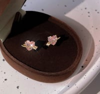 Image 4 of Heart Planet Stud Earrings