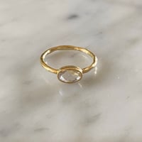 Image 1 of 18K GOLD RING WITH  OVAL RUDILATED QUARTZ 
