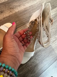 Image 2 of White chain charm sandals
