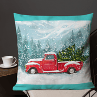 Image 5 of Premium Pillow (Christmas trucks)