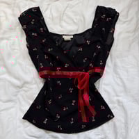 Image 1 of  cherry milkmaid top