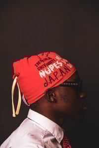 Image 6 of Kollage Tie String Beanie (Red)