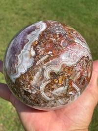 Image 6 of Amethyst With Mexican Lace Agate Sphere #651
