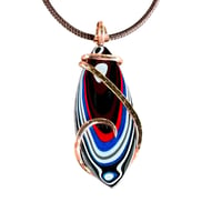 Image 1 of Fordite w/ Copper Wrap (#44)