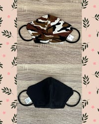 Image 2 of Brown camouflage 3 layer reversible face mask