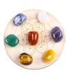  7 pcs- Natural Chakra Tumbled Gemstones Kit With Healing Crystal Grid 