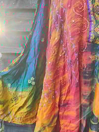 Image 9 of Wanderlust maxi dress Sari tie dye Red n Orange upto 18 uk