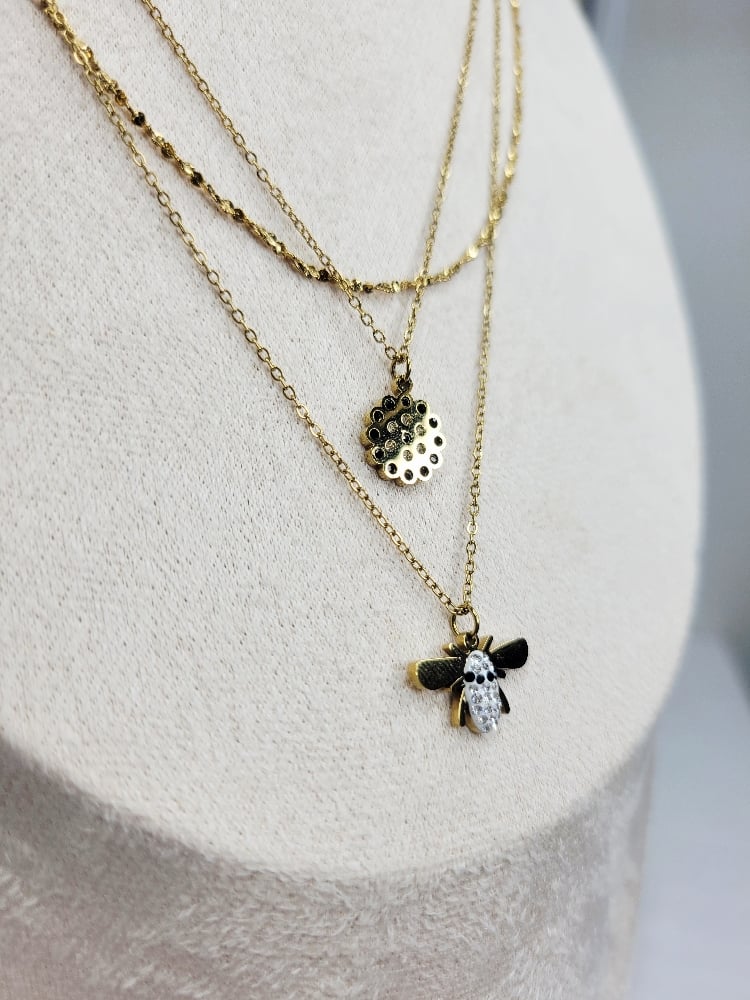 Image of Bee Hive Layered Necklace cklace