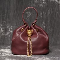 Image 4 of RF Genuine Leather Women's Crossbody Bucket Bag 