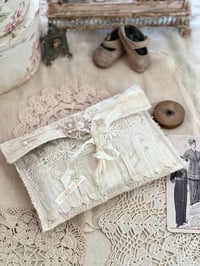 Image 2 of Slow stitch kit in a gorgeous vintage french lace pouch