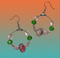 Floral beaded hoops