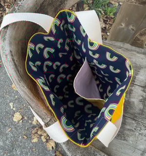 Image of Yellow With Space Ships Tote Bag