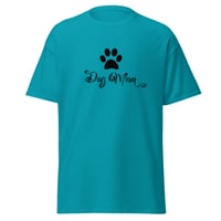 Image 1 of Unisex classic tee, Dog Mom T-Shirt | Paw Print Dog Lover Script Graphic Tee