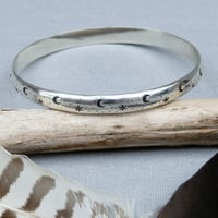 Image 5 of Chunky Stars, Moons And Dots Bangle Handmade Sterling Silver