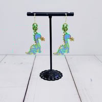 Image 3 of Floral Dino Earrings