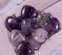 Image 1 of Amethyst Heart Pendant Sterling Silver Necklace 