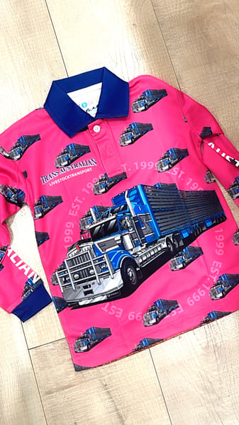 Image of Trans Australian Livestock KIDS PINK fishing shirt _ 8