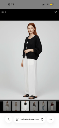 Image 3 of Tie-Front Balloon Sleeve Cardigan - 2 colours