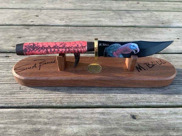 Image of  Turkey Leg Handled Knife with Melissa Ball Art 