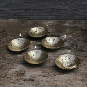 Image of Botanical brass trinket dish