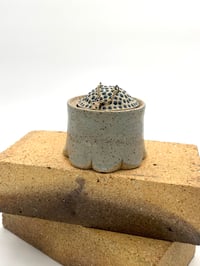 Image 4 of blue chain handle jar
