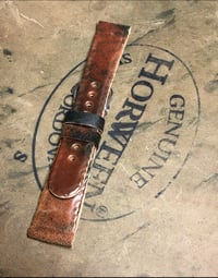 Image 2 of Marble black Ltd Ed Horween Shell Cordovan Secret Stitching Watch Strap