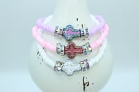 Image 4 of Cross Glass Bead Stretch Bracelets 