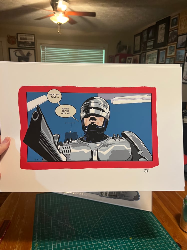 Image of Robot Cop! 13x19 Limited edition print-Watercolor Paper