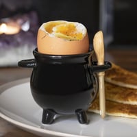Image 1 of Cauldron Egg cup With Broom Spoon