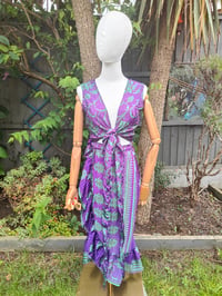 Image 4 of Pasha Co ord set top and frill wrap skirt - Purple