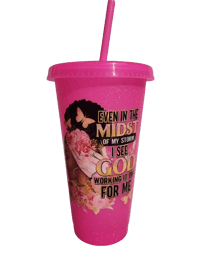 Image 4 of Even in the midst of my storm...Plastic Tumblers   Copy