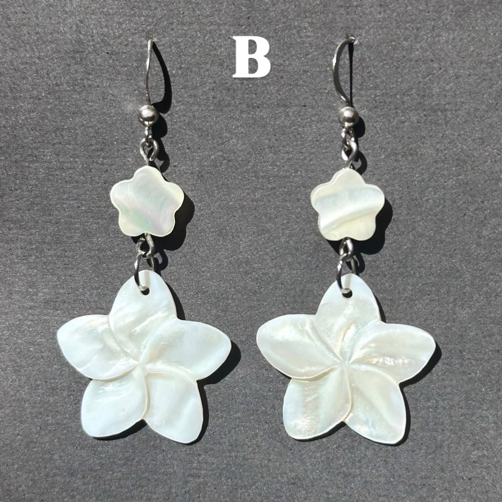 Image of floral shell earrings
